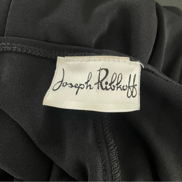 Joseph Ribkoff Slit Hem Midi Tank Dress Vneck Black Size 6 Small - Picture 7 of 7